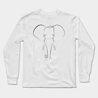 Elephant | One Line Art | Minimal Art | One Line Artist | Minimalist Long Sleeve T-Shirt